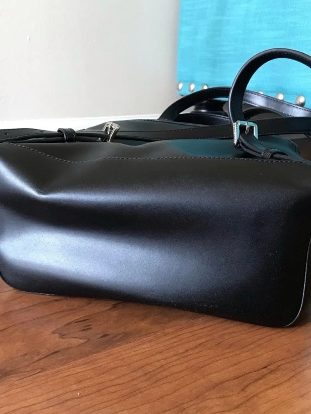 Michael Kors Black Leather Star-Studded Backpack - Picture 10 of 12